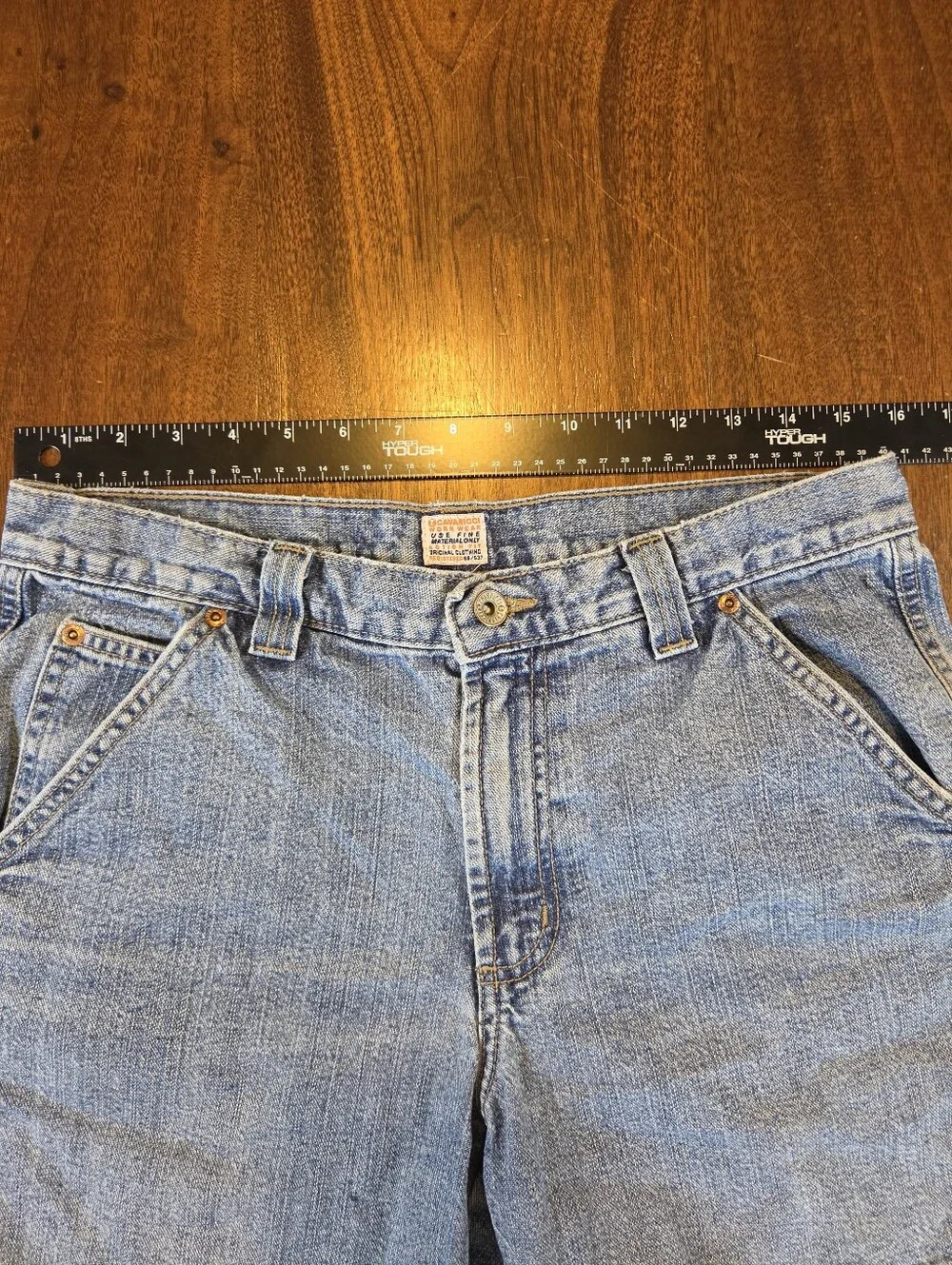 90s Z Cavaricci Denim Shorts Workwear Inspired Chunky Button Flap Pocket Size 29